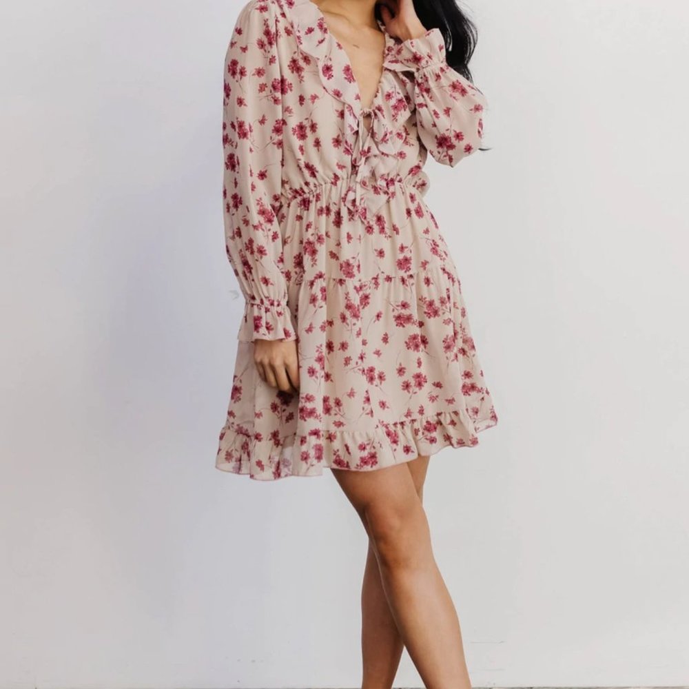 Doris Mini Dress | Rose Floral - Size Small